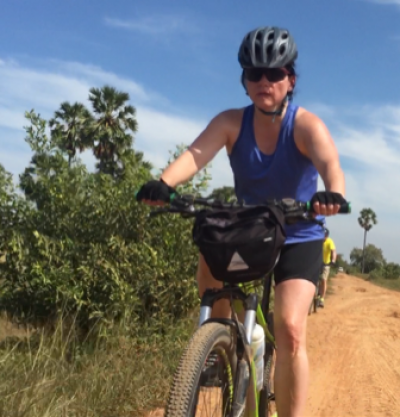 Regine Gowdy Cycling on the  tour with redspokes